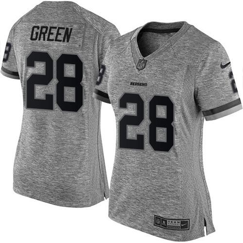 Nike Redskins #28 Darrell Green Gray Women's Stitched NFL Limited Gridiron Gray Jersey